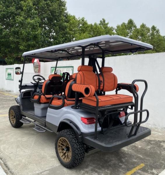 4KW Electric 6 Seat Lifted Golf Cart 4 Wheel Disc Brake 10 Inch TFT IP66 CARplay