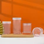 Plastic Frosted Cosmetic Cream Jar 10g 15g 1oz 2 4oz 8oz With Pink Lids