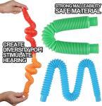 Many Colors ABS Material Pop Tube Fidget Toys Soft Ring Shape Changing For Kids