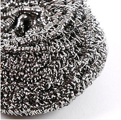 Silver Color Stainless Steel Cleaning Pads , SS410 Anti Rust Stainless Steel Scrub
