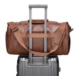 MingLu Waterproof Brown PU Leather Duffle Bag Male Duffle Bag Fashionable