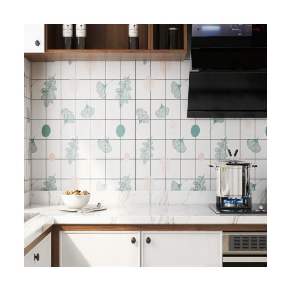 Static Kitchen Sticker No Glue Removable Geometric Backsplash Wallpaper for