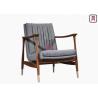 Buy cheap Brown Leather Single Sofa Chair Ash Wood Frame With Copper Feet 73 * 68 * 85cm from wholesalers