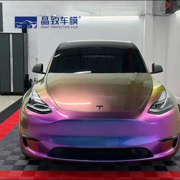 Buy cheap Best seller Super Glossy Stretch Car Wrap Vinyl Film Metallic Diamond deep space chameleon Body Car Sticker from wholesalers