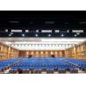 Buy cheap Multi Seat Cinema Hall Chair Wood Armrest Padded With Fabric Blue Color from wholesalers