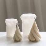 Unique Aesthetic Ribbed Swivel Home Decor Spiral Dinner Wax Silicone Candle