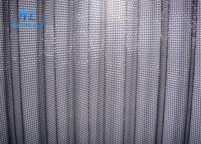 Anti Mosquito Black Color Polyester Pleated Insect Screen Mesh For Windows
