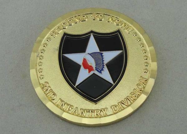 2ND Infantry Division Personalized Coins , Brass Die Stamped , Soft Enamel And