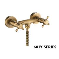 Buy cheap Antique Brass Shower Home Depot Tub Faucet Mixer Double Handle Ceramic Cartridge product