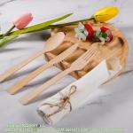 Pre Rolled Bamboo Cutlery Pack Bamboo Utensils (6.7" 25 Forks 25 Spoons 25