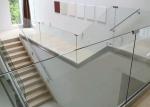 Modern Interior Glass Railing Balcony / Tempered Glass And Aluminum Deck Railing
