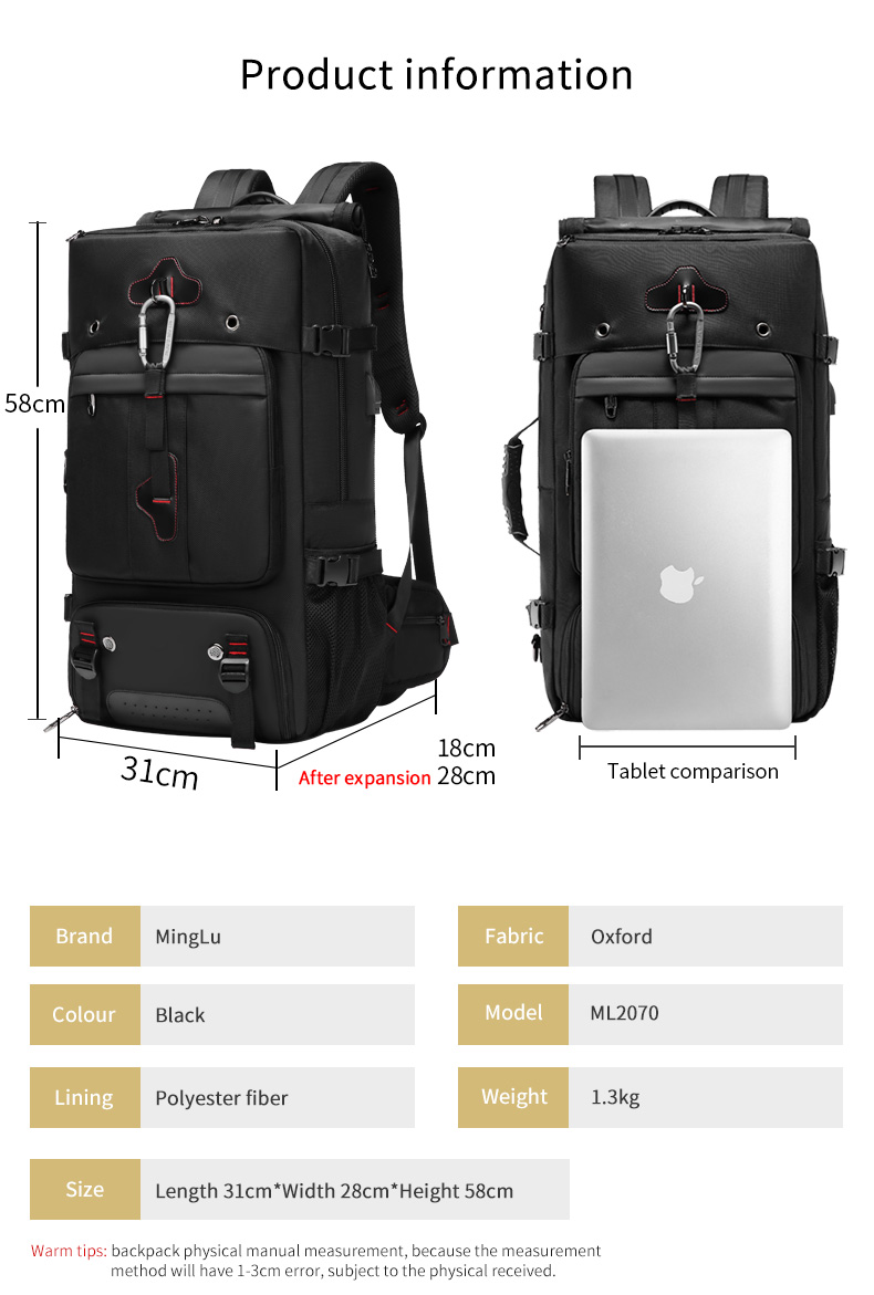 Stylish 70L Big Waterproof Tactical Backpack Camping Travel Backpack For Men