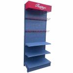 Factory Custom Size Color blue gondola rack supermarket gondola display shelving