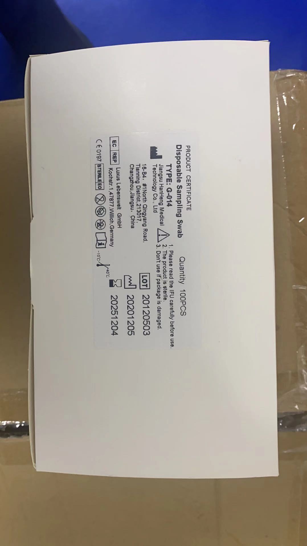 Medical Testing 150mm White Flu Test Throat Swab