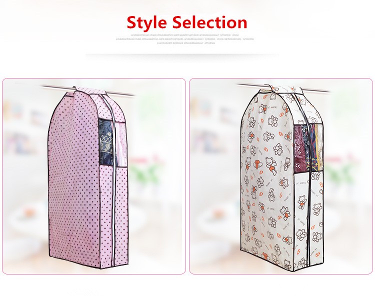 Recyclable Non Woven Dry Cleaning Garment Storage Bag Dustproof Suit Cover Bag