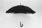 Black Bridal Lace Ladies Windproof Umbrella Fiberglass Frame Custom Colors