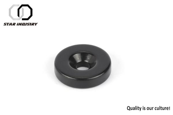 Buy cheap High Precision Micro Countersunk Ring Magnet Black Epoxy Coated For Watch Mobile from wholesalers