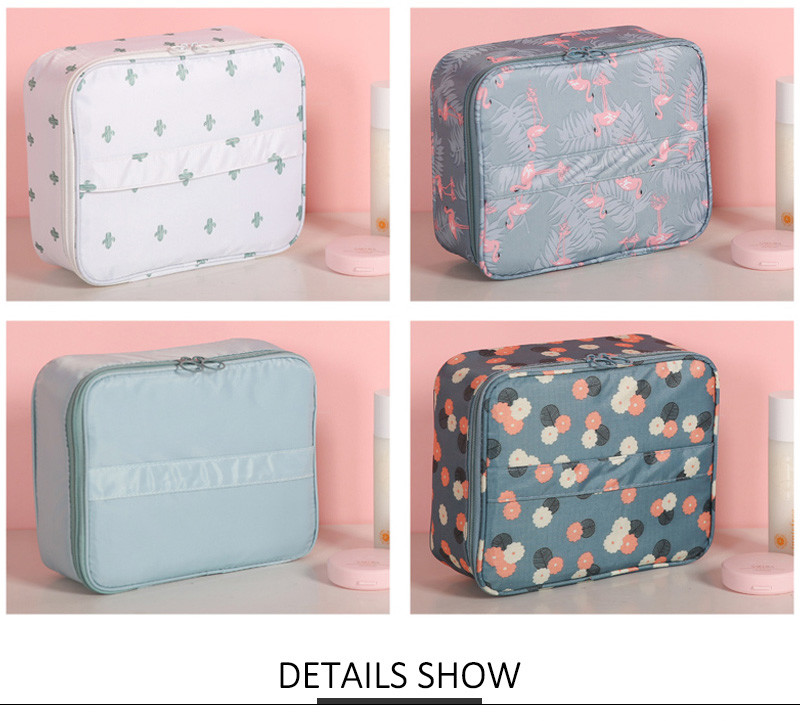 Striped Polyester Cosmetic Bag