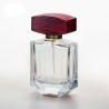 Buy cheap 50ml Clear glass perfume bottle with cap and pump spray collarwith wooden caps from wholesalers