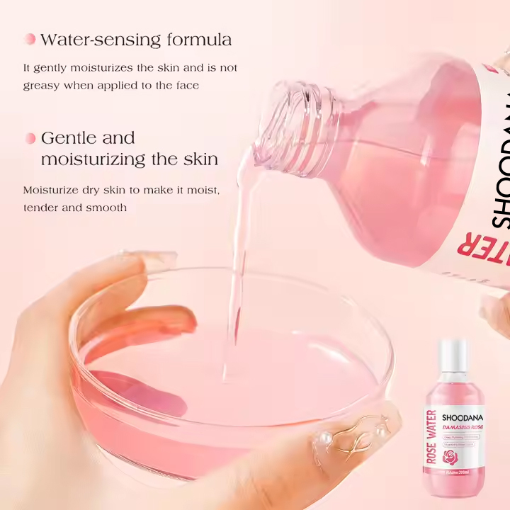Private Label Damascus Rose Water Gentle Deep Hydrating Moisturizing Face Toner Skin Care Nourishing Rose Water Skin Toner