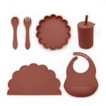 Non Toxic BPA PVC Free Baby Feeding Set 100% Silicone Bib