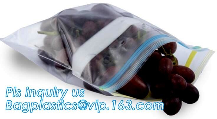 PE Double zipper seal food storage fresh-keeping bags, custom double tracking k bag, Double track plastic moisture