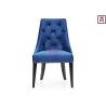 Buy cheap High Back Blue Velvet Tufted Upholstered Dining Chairs with Black Iron Legs from wholesalers