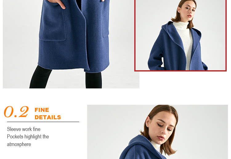Long Style Women'S Ankle Length Winter Coat With Hood And Big Pocket