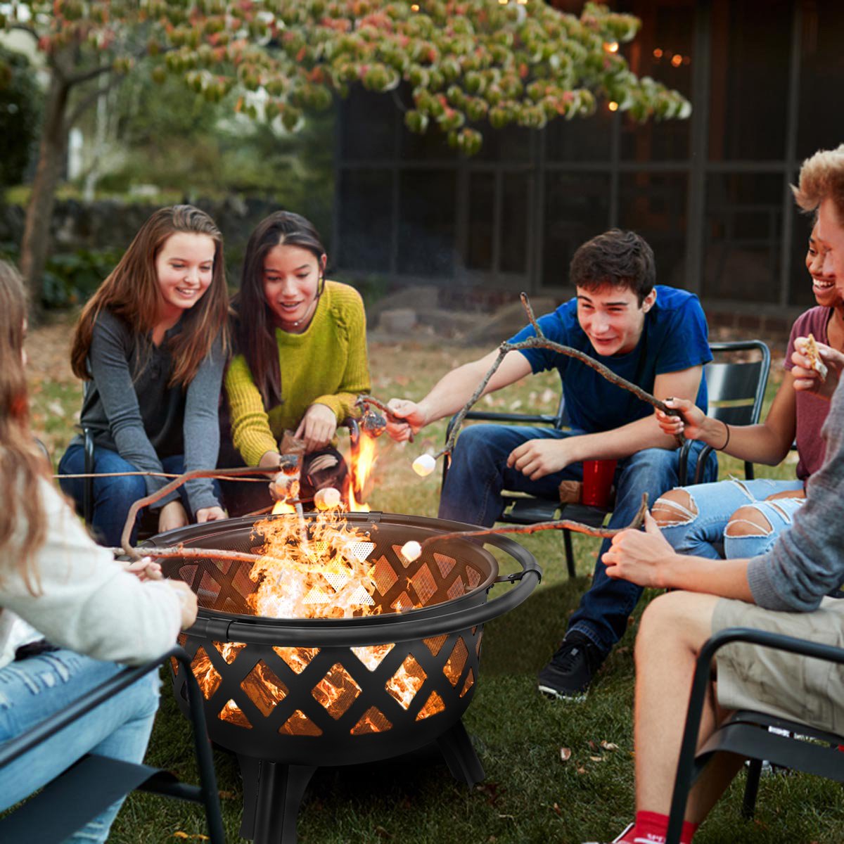 Directly Sell 30 Inch Steel Fire Pits for BBQ and Warmer Product Size 75.2*75.2*58.4 cm