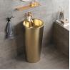 Buy cheap Pedestal 9L Floor Standing Bathroom Sinks Luxury Gold One Piece from wholesalers