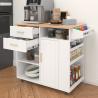 Buy cheap White Movable Dining Table Kitchen Island With Wheel Modern Design from wholesalers
