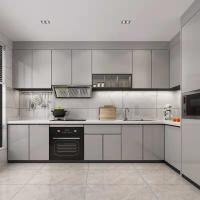 Buy cheap 1.6m 304SS Sink Tap Brown Island Kitchen Cabinets Marble Countertops product