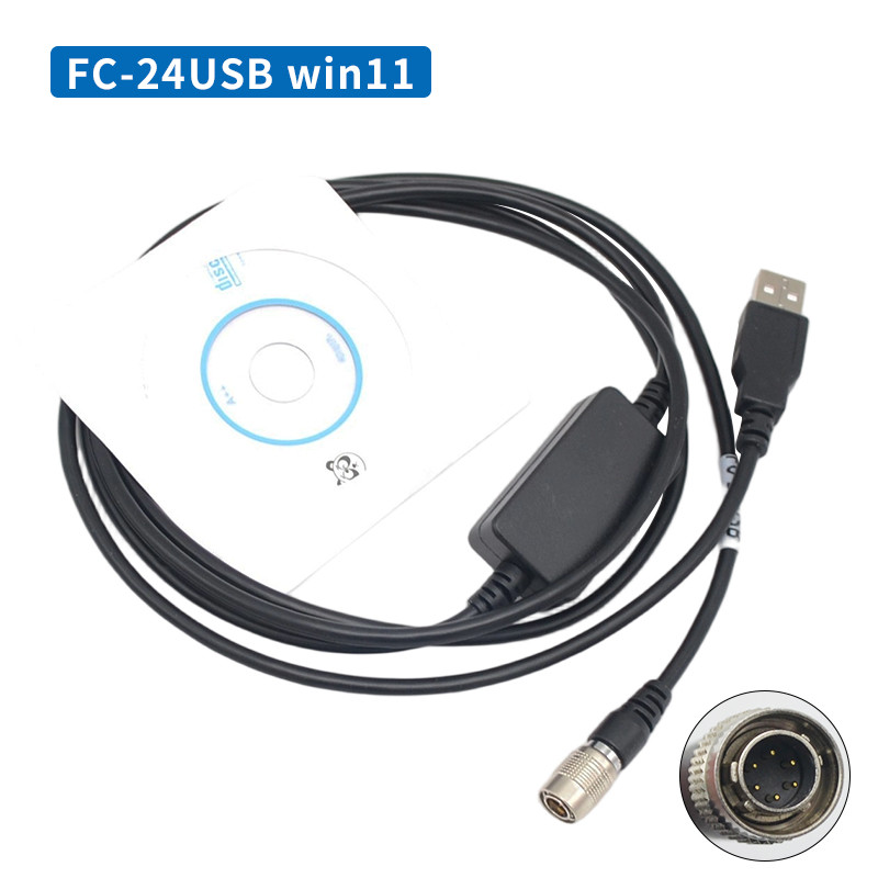 FC-24USB Data Cable for TOPCON SOKKIA Total Stations ES/OS/PS To PC (Win8/10) 6 Pin
