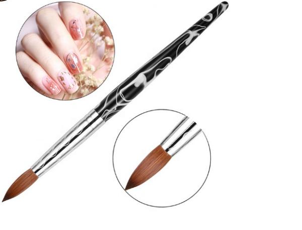 Buy cheap OEM Round Kolinsky Acrylic Nail Art Brush With Marble Handle Size 10 12 14 16 from wholesalers