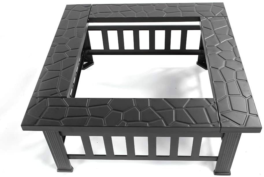 Outdoor 32'' Metal Charcoal Heating Stove For Patio Wood Burning Fireplace