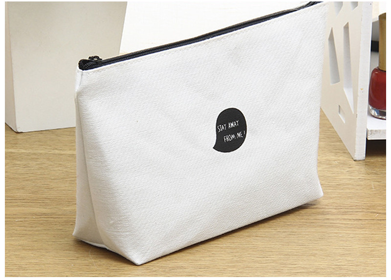 Dustproof Portable Blank Plain Canvas Cosmetic Bags