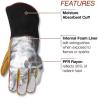 Buy cheap Yellow Black Weld Glove Reflective Waterproof 4 Layer Heat Shield Welding Glove Xl Leather Gloves 41cm For Welding from wholesalers