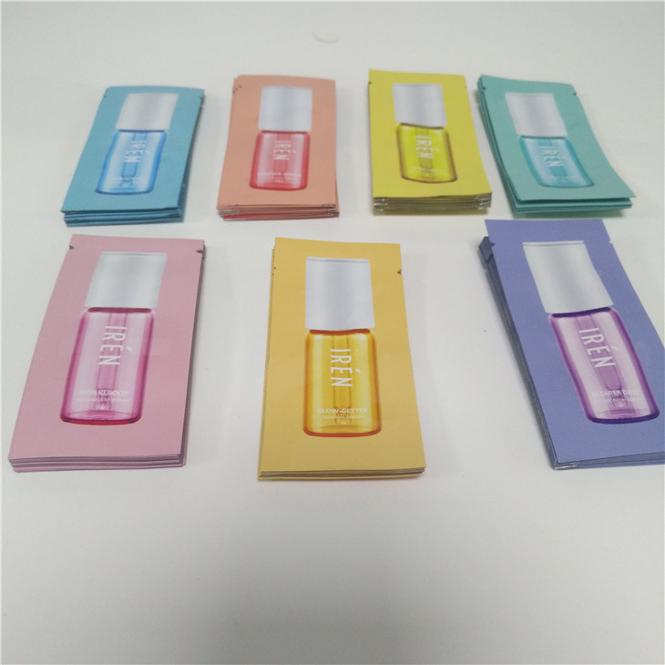 Aluminum Foil Cosmetic Facial Packaging Bag Printed 3 Sides Seal Mask Packet Eye Mask Packaging