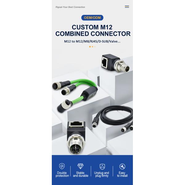 M12 to D-Sub Waterproof Connector IP68 DB9 DB15 DB25 DB37