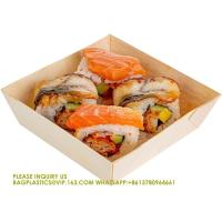 Buy cheap 14 Ounce Compostable Food Containers, Square Wooden Bento Boxes Flare, Grease product