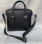 Exotic Authentic Ostrich Skin Men's Large Casual Flap Pockets Handbag Travel