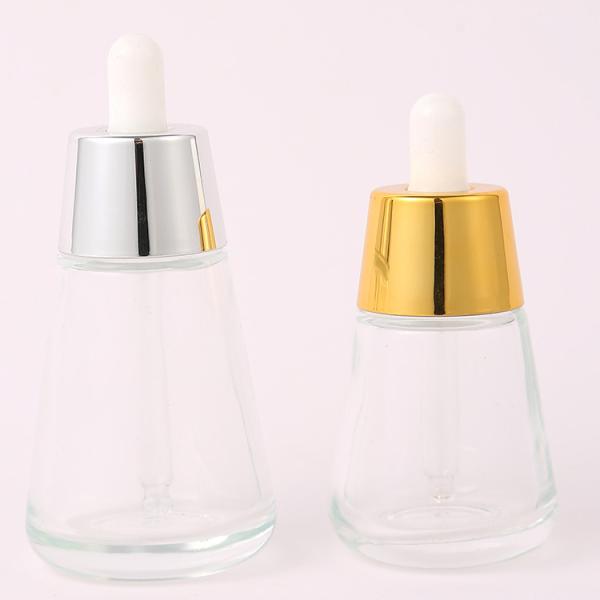 Water Shape 1oz Hair Oil Glass Empty Dropper Bottles Cosmetic Essential Oil