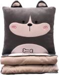 Travel Blanket and Pillow - Premium Soft 2 in 1 Airplane Blanket with Soft Bag