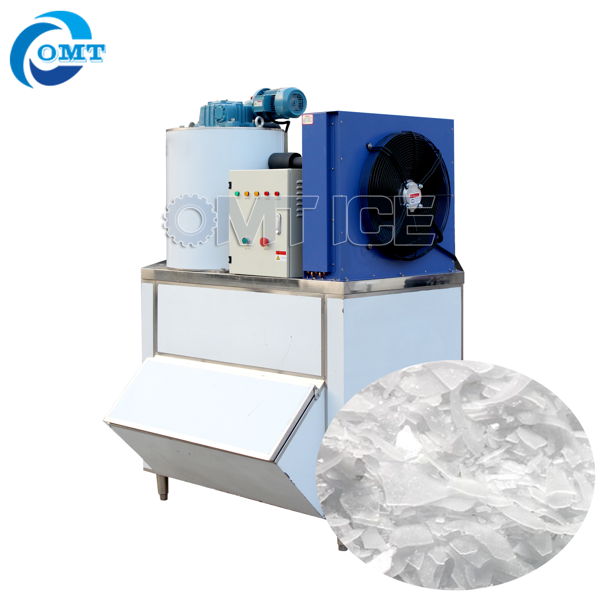 High Production Industrial Flake Ice Maker 600KG Capacity Power Saving Low Noise