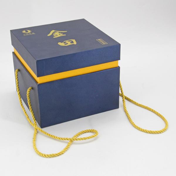 Buy cheap Boutique Custom Paper Gift Packaging Boxes With Ribbon Handles Large from wholesalers