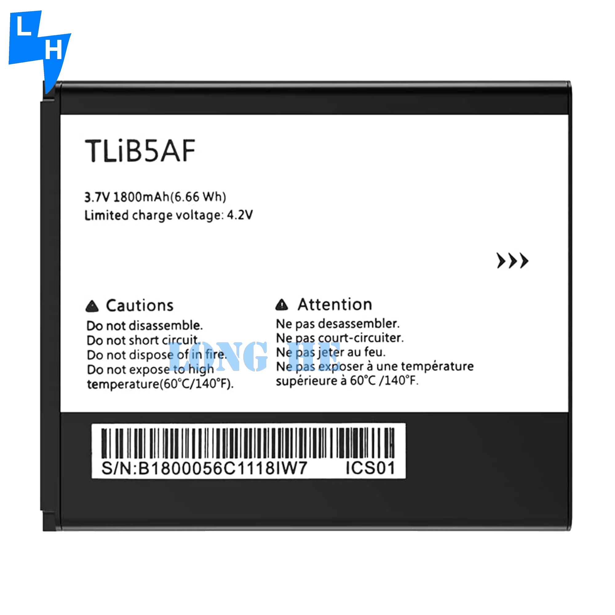 Alcatel One Touch Pop C5 OT5036 OT5036D TCL S800 1800MAH TLIB5AF Lithium Ion Battery
