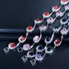 Buy cheap Lovely Women Four Round Bracelet Red CZ Stone Bracelet Setting Crystal Fashion Tennis Bracelet for Wedding Gift from wholesalers