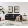 Buy cheap Steel Frame Black Leather Two Seater Settee , Contemporary Black Two Seater Sofa from wholesalers