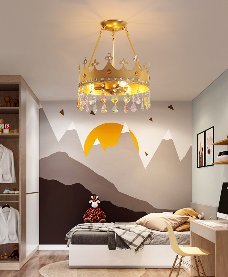 Kids room Crown Chandelier flat ceiling light scandinavian lamp(WH-MA-180)