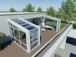 Telescopic Glass Roof Sunroom 6mm Polycarbonate Roof Conservatory UV Coating
